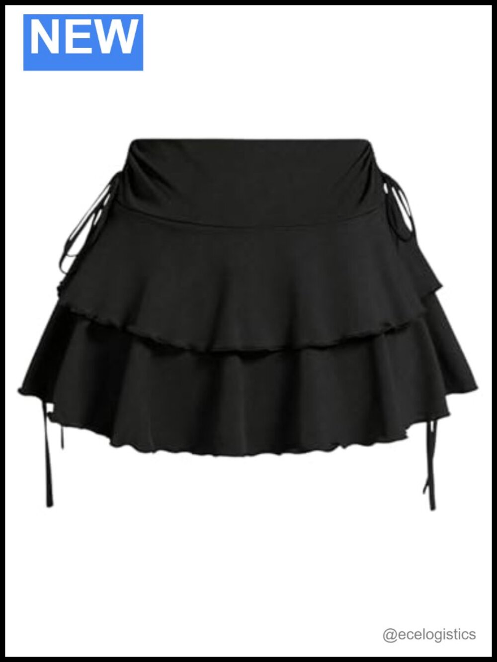Plus Size High Waisted Y2K A-Line Ruffle Skort Mini Skirt